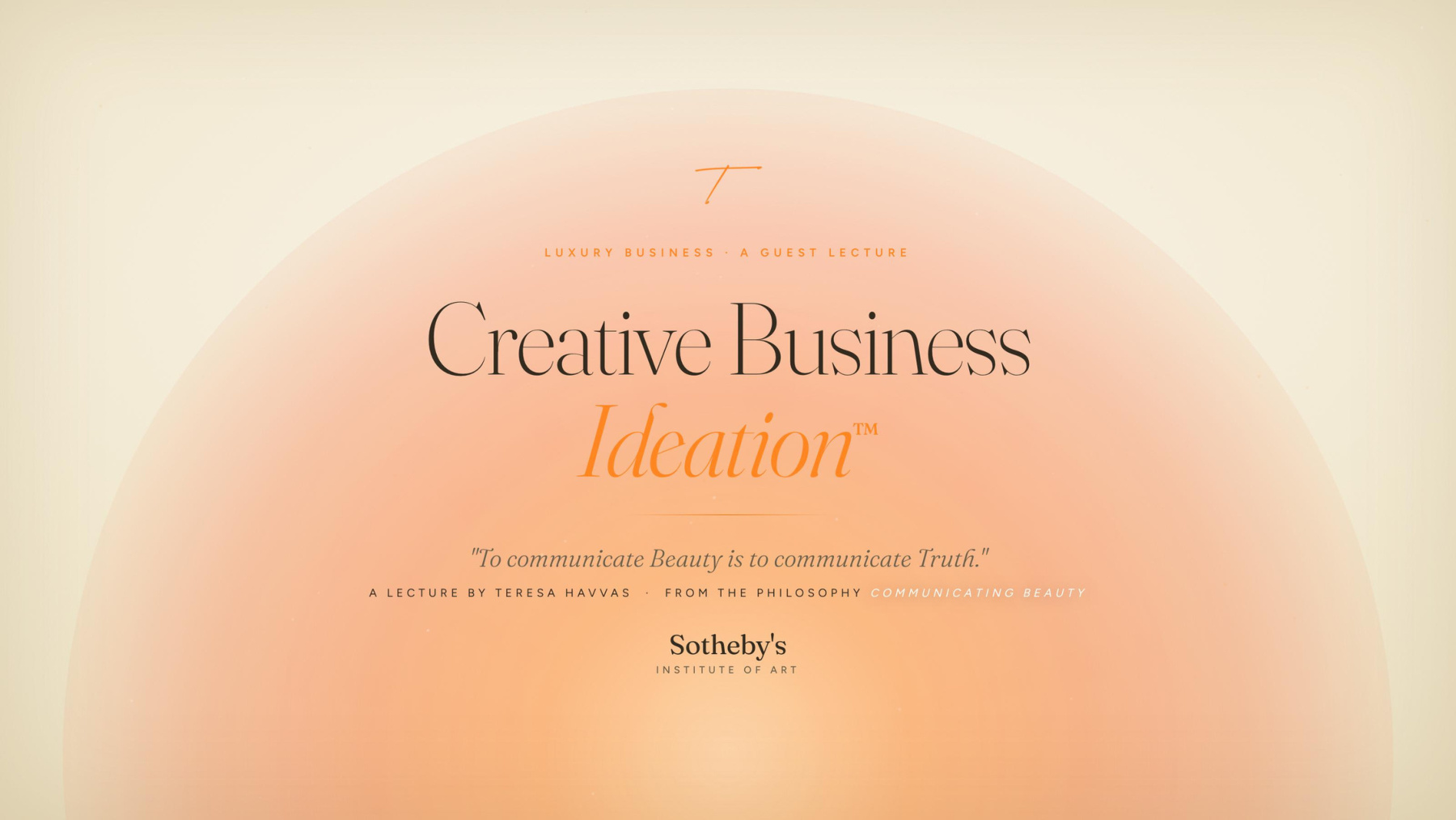The opening slide of the Creative Business Ideation keynote