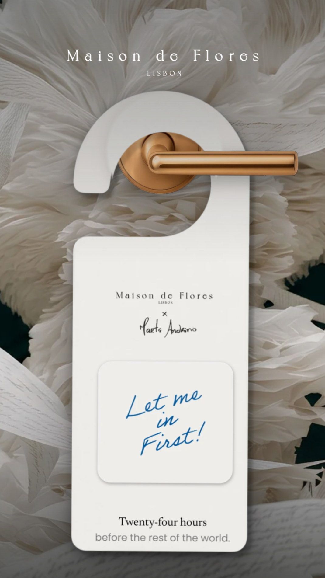 An Instagram story layout with a door hanger